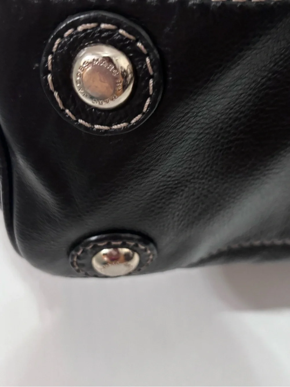 Marc by Marc Jacobs vintage Black Pebbled Satchel Zip Buckle Logo Silver HW - Picture 8 of 15